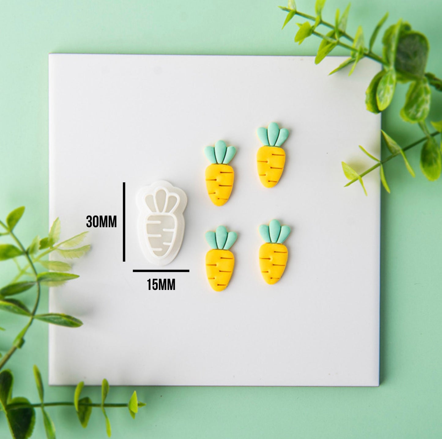 Cute Carrot Shape Polymer Clay Cutter (30mm x 15mm)