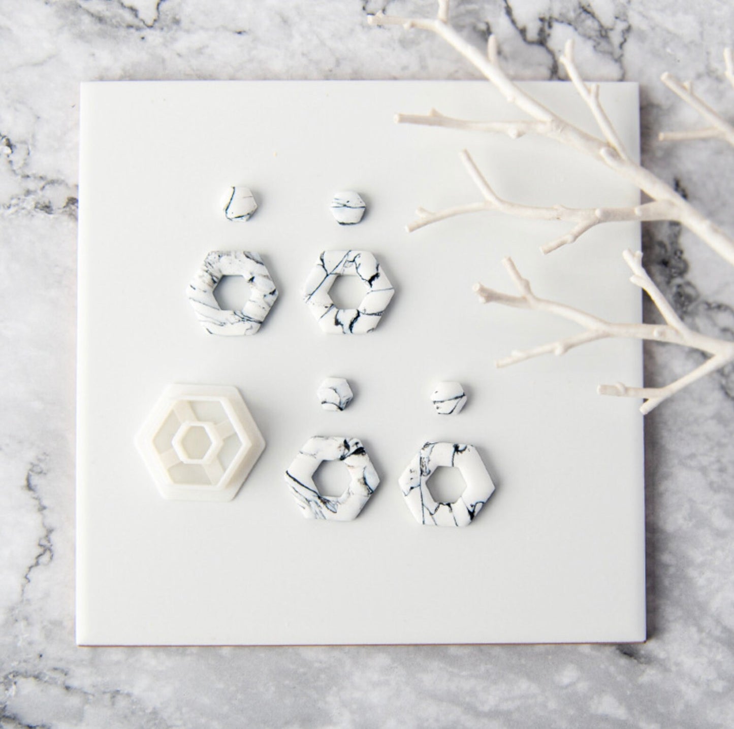 Smooth Hexagon Cutout Shape Polymer Clay Cutter (25mm x 21.5mm)