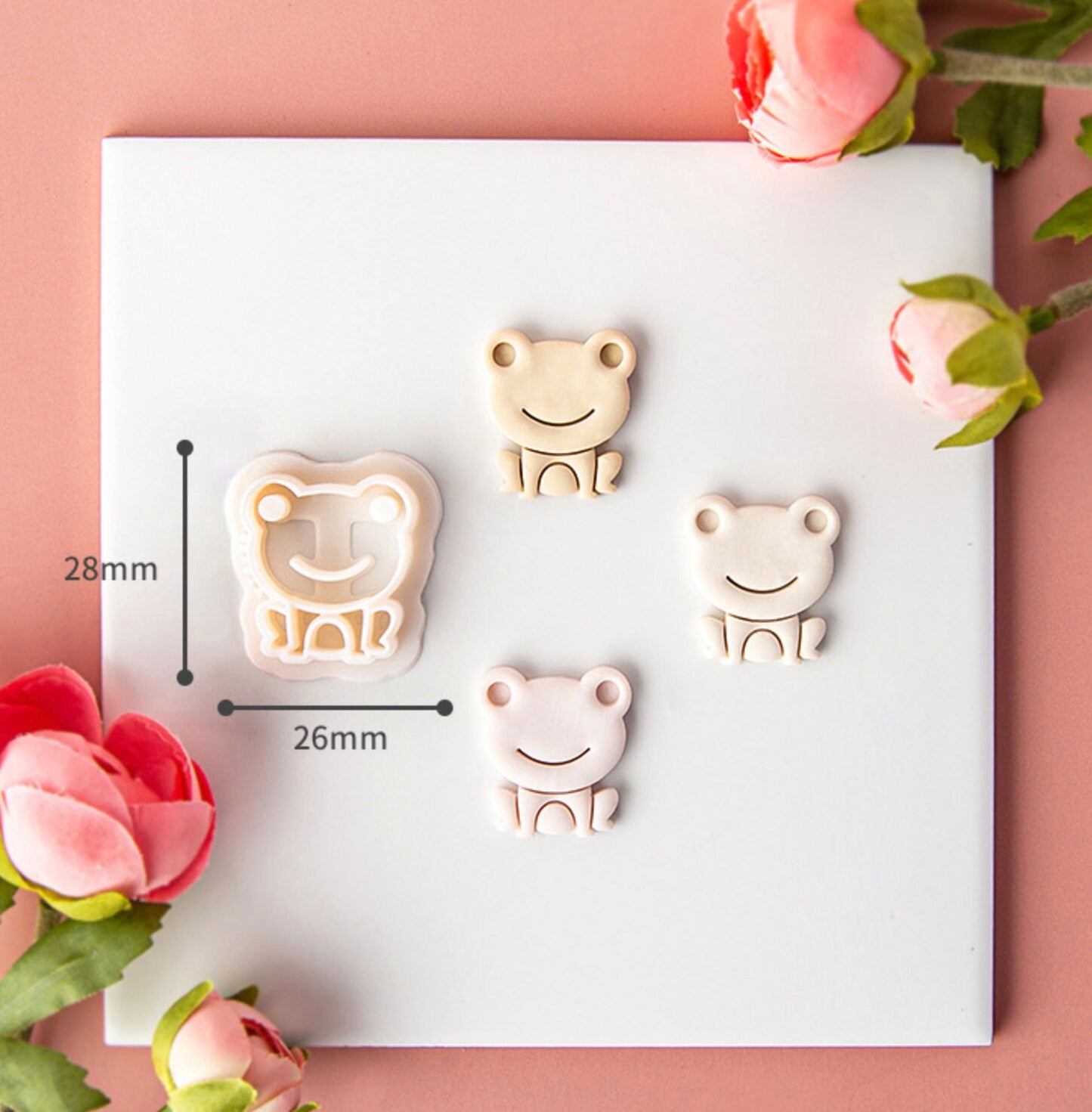 Cute Happy Frog Shape Polymer Clay Cutter (28mm x 26mm)