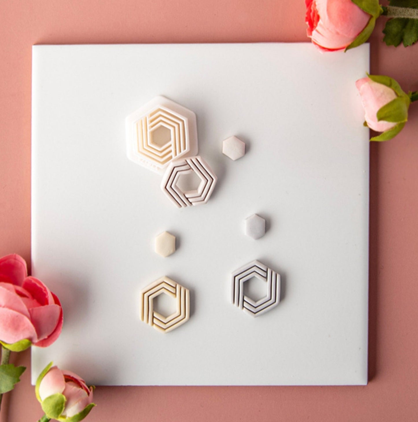 25MM Hexagon Interlocked Style Cutout Themed Polymer Clay Cutter (25mm x 25mm)