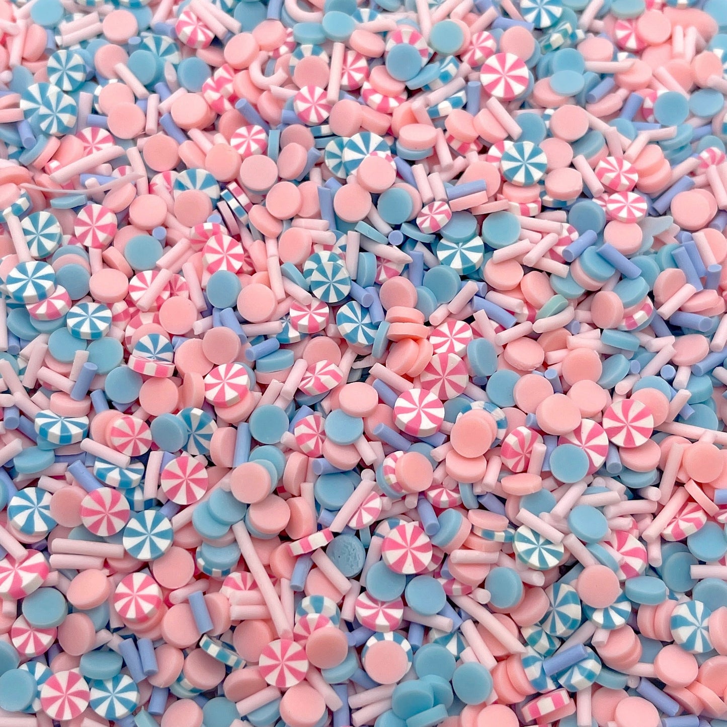 FAKE Cotton Candy Pink Blue Peppermint Polymer Clay Sprinkle Mix (NOT EDIBLE)D6-09