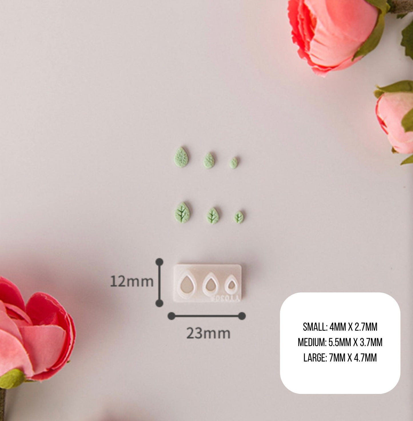 Smooth/Ridge Style Leaf Themed Polymer Clay Cutters
