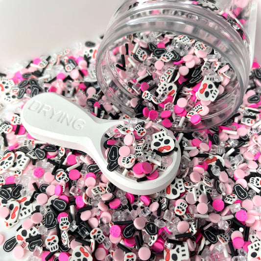 Pink Death Skull Mix Polymer Clay Sprinkle Mix (NOT EDIBLE) D44-10