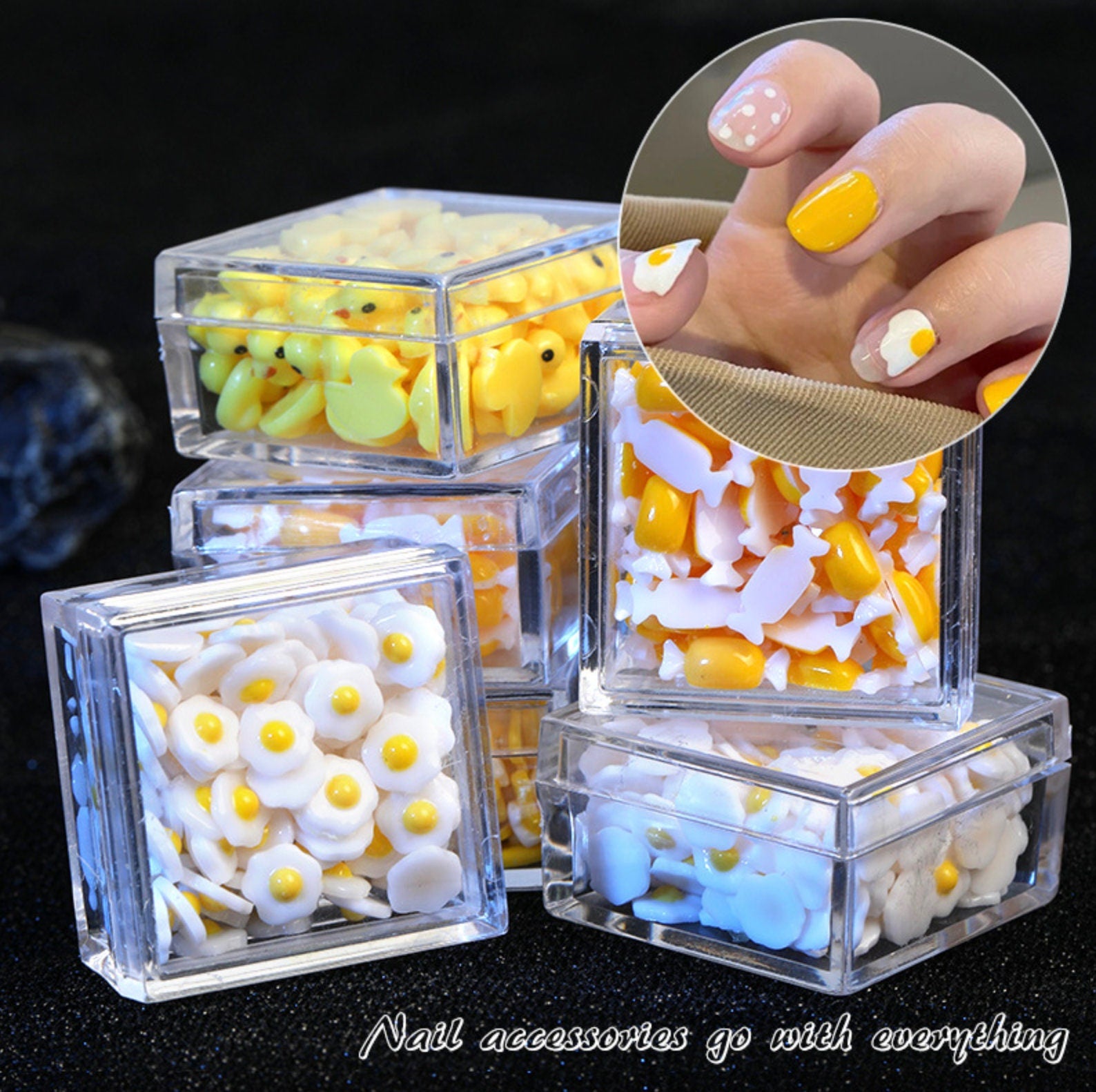Tiny Resin Charms (Egg, Duck, Candy, Lollipop) Nail Art Charms