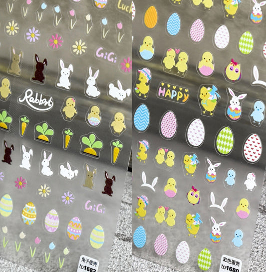 5D Easter Bunny Themed Nail Art Stickers