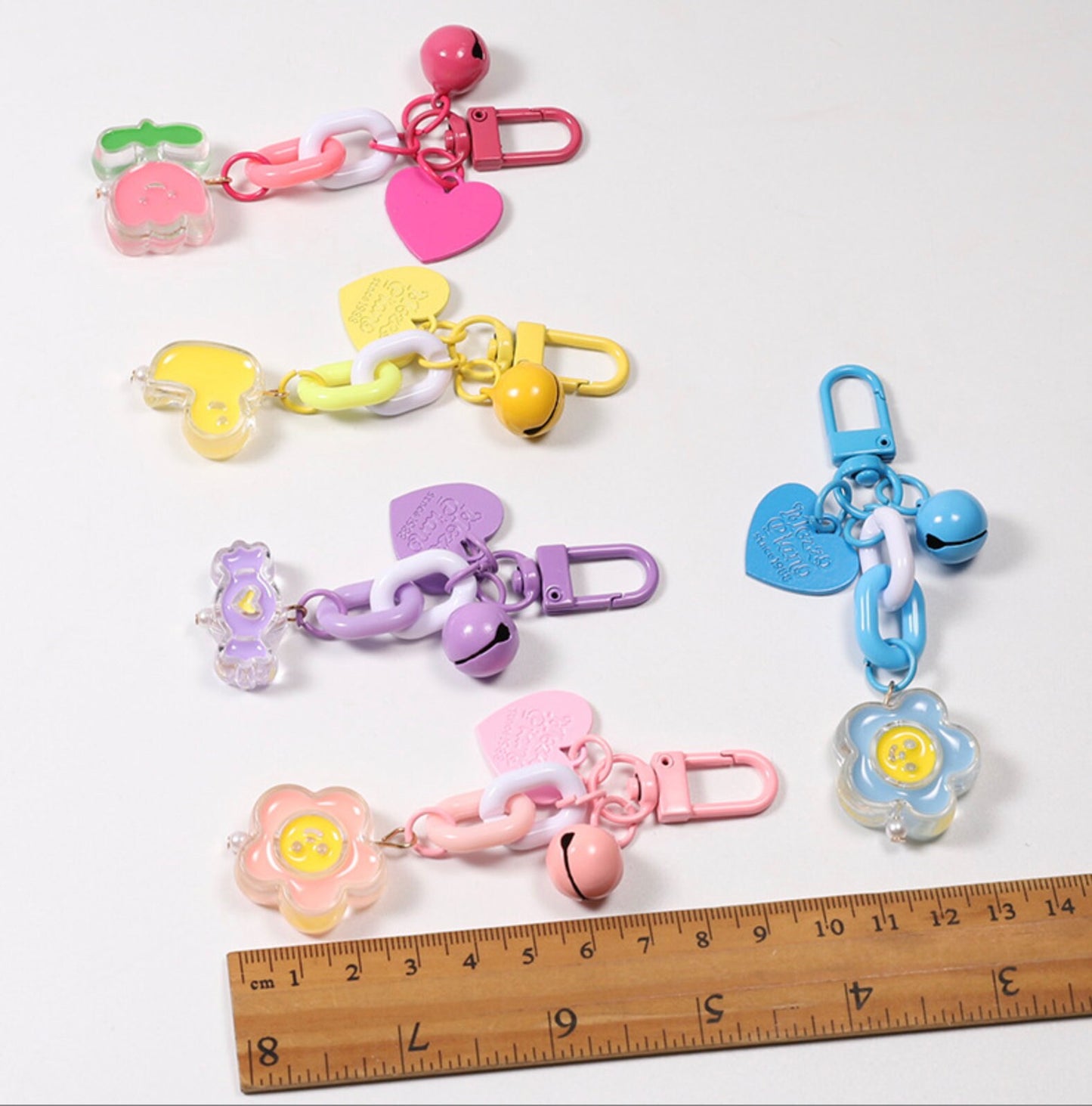 Cute Acrylic Bead and Chain Link, Animal and Flower Themed Keychain, Key ring