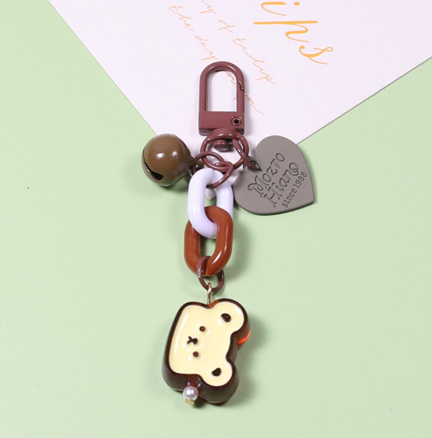 Cute Acrylic Bead and Chain Link, Animal and Flower Themed Keychain, Key ring