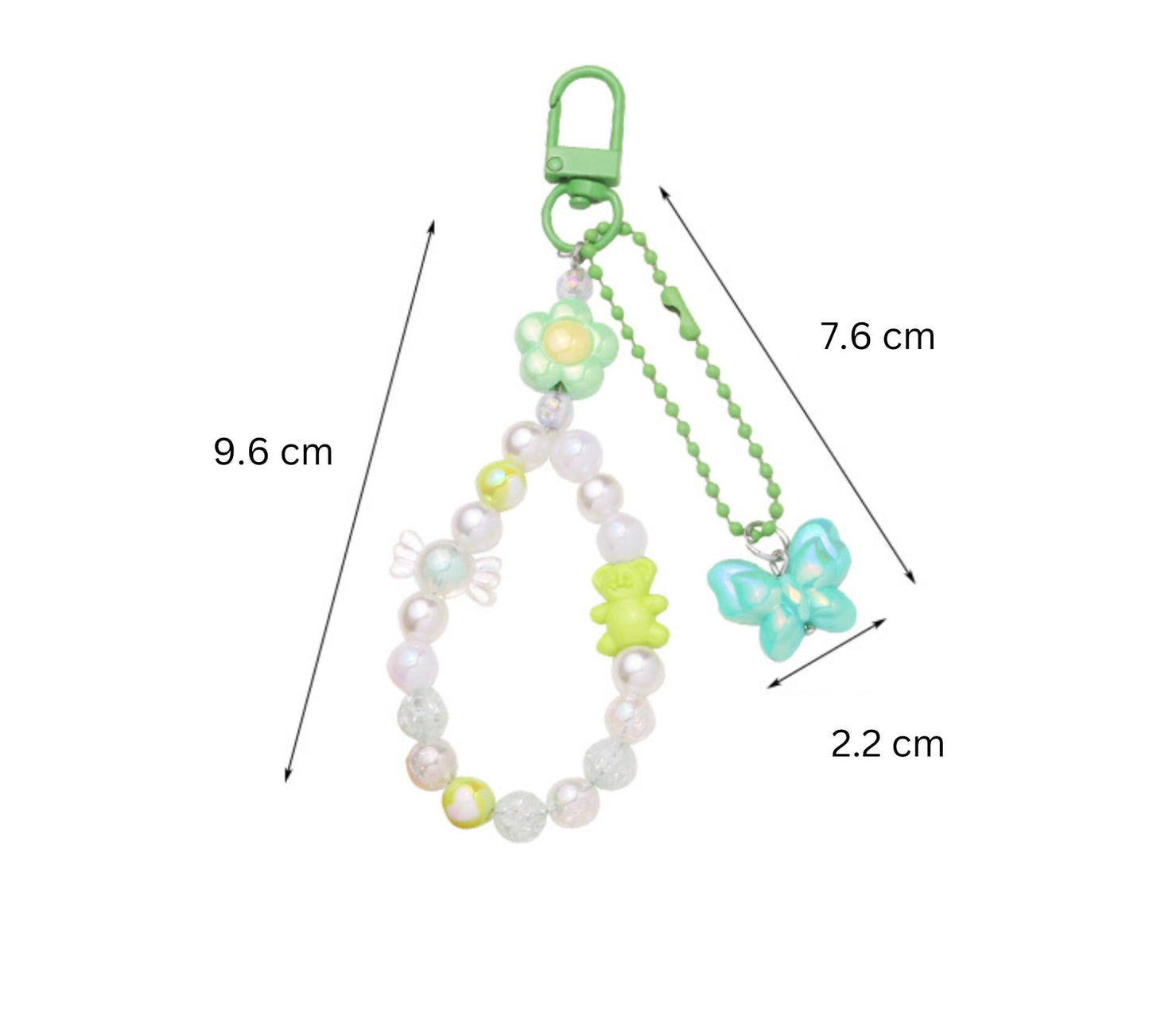 Macaron Colored Childhood Nostalgia Themed Bead Keychain, Key ring, Phone Lanyard
