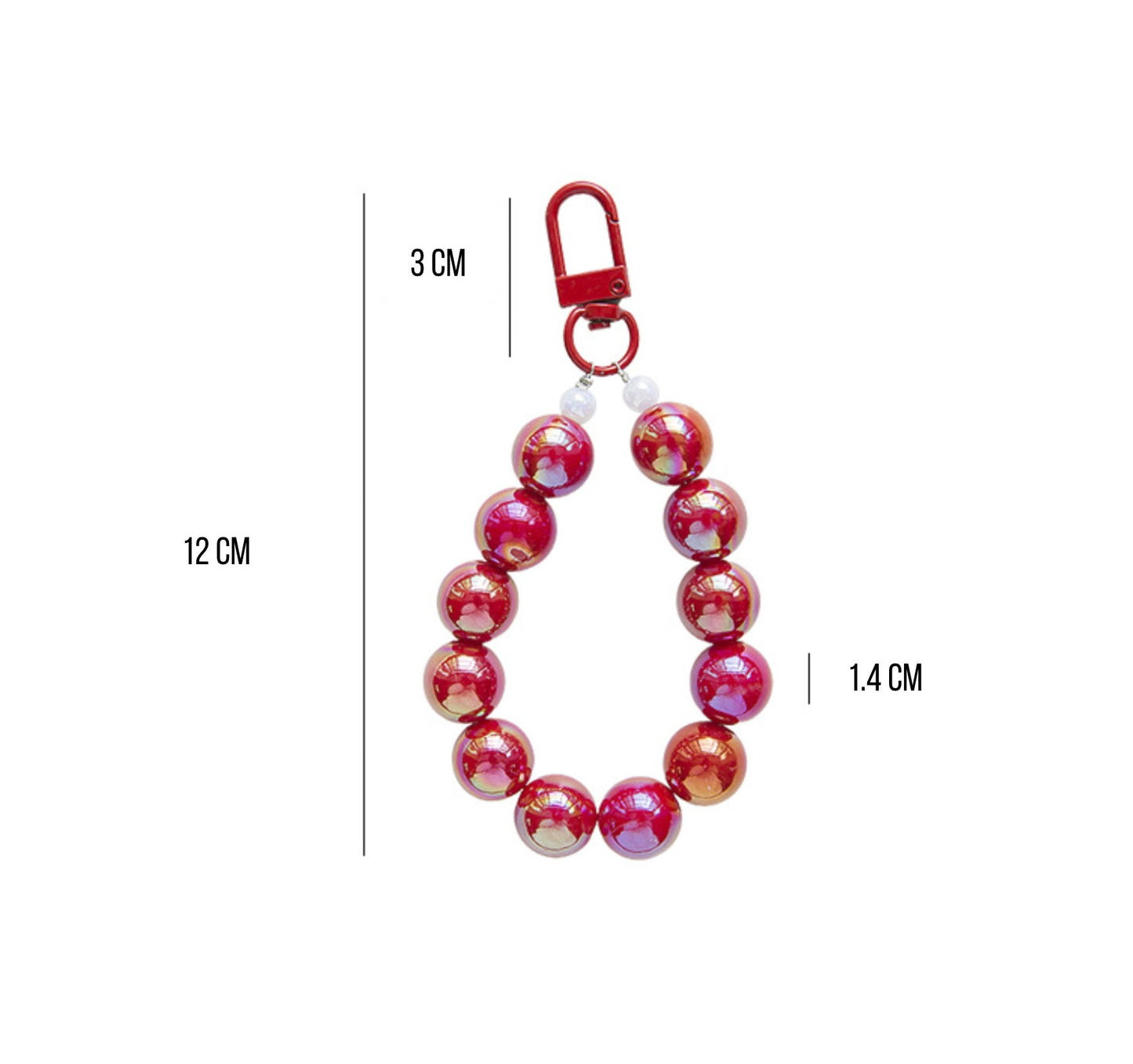 Simple Pearlescent Bead Strand Themed Keychain, Keyring, Lanyard, Phone Accessories