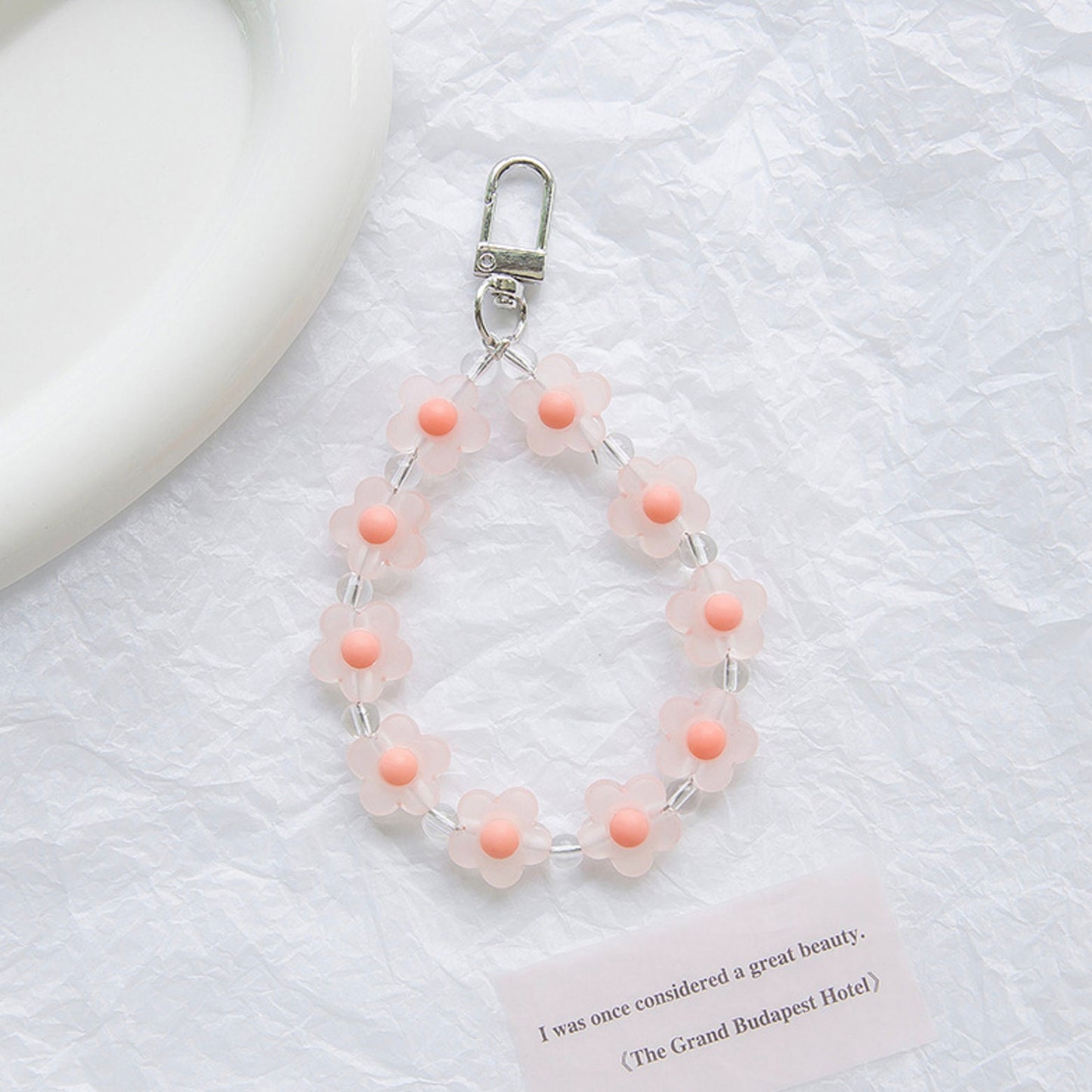 Cute Matte Frosted Flower Crown Themed Keychain, Keyring, Lanyard, Phone Accessories