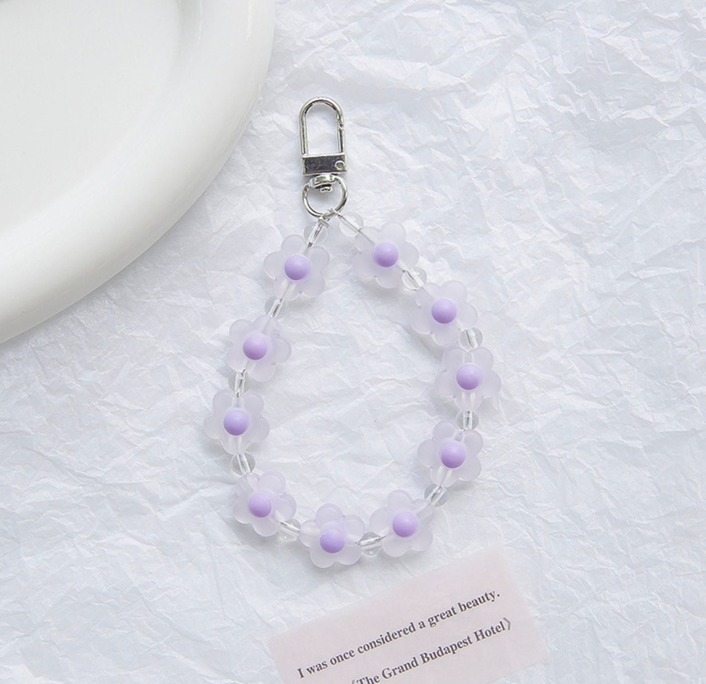 Cute Matte Frosted Flower Crown Themed Keychain, Keyring, Lanyard, Phone Accessories