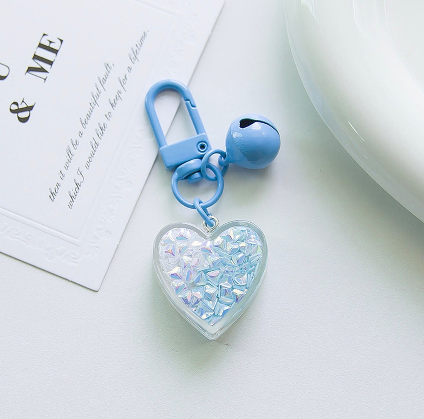 Cute Acrylic Shattered Heart Charm Themed Keychain, Key ring