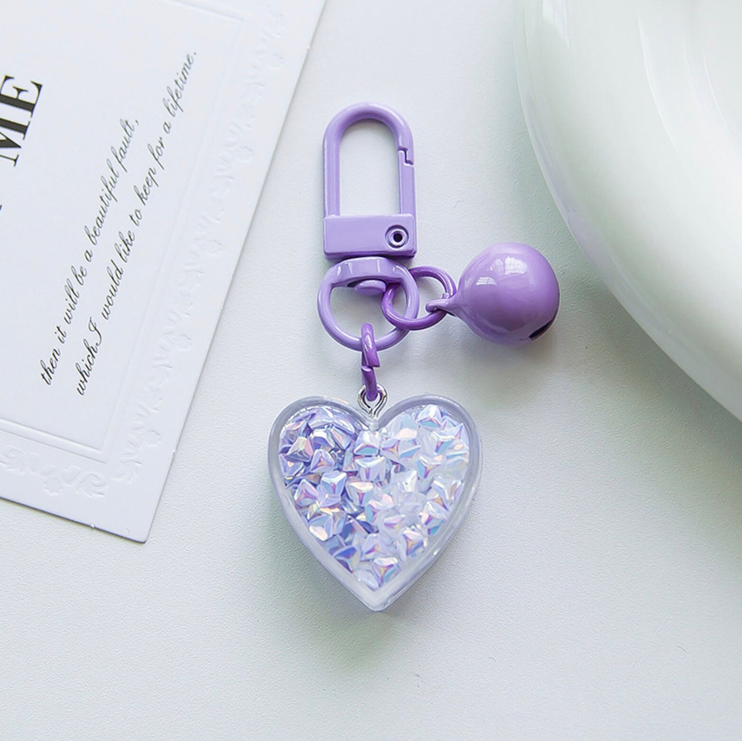 Cute Acrylic Shattered Heart Charm Themed Keychain, Key ring
