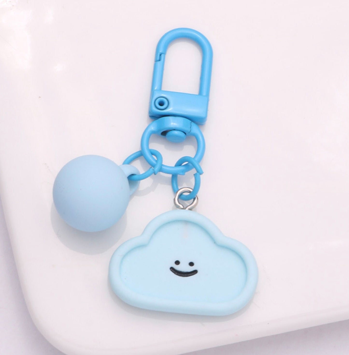 Resin Smiling Shape Themed Keychain, Key ring (Heart, Egg, Square, Cloud, Flower, Circle)