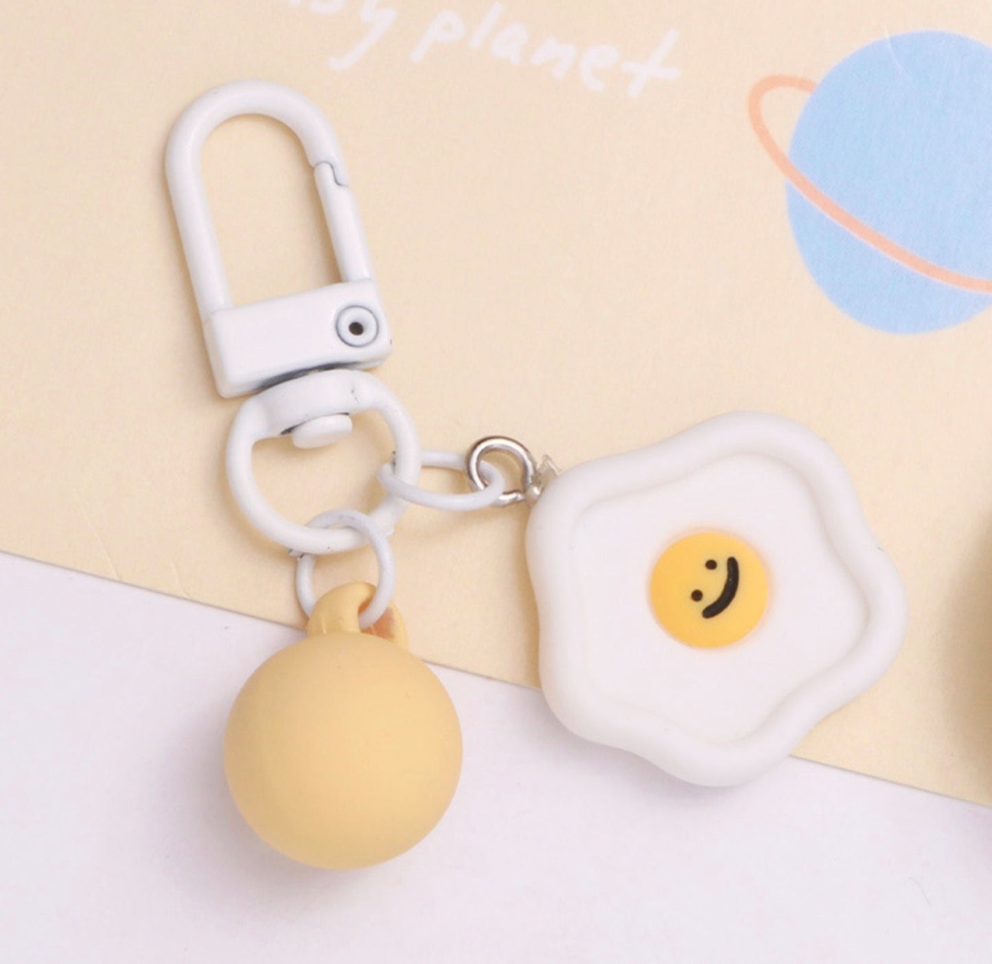 Resin Smiling Shape Themed Keychain, Key ring (Heart, Egg, Square, Cloud, Flower, Circle)