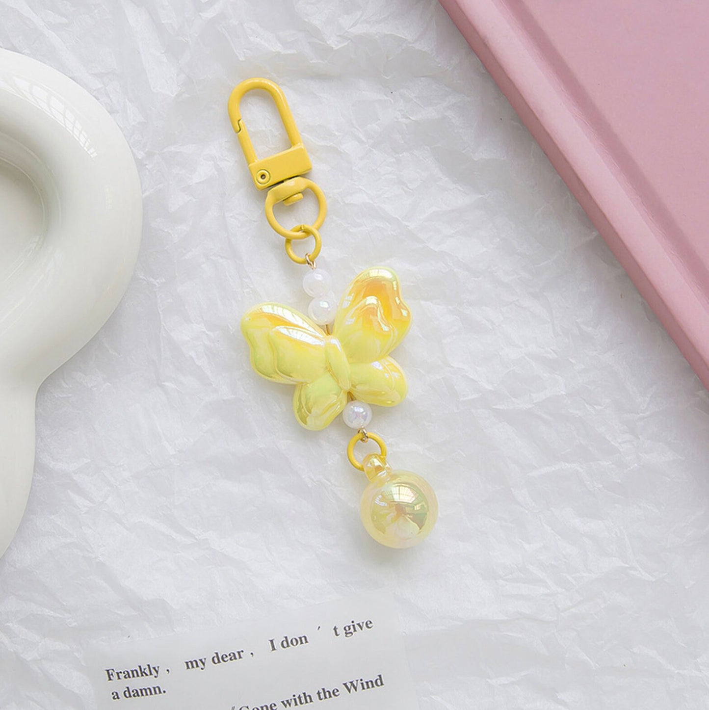 Cute Acrylic Iridescent Butterfly Themed Keychain, Key ring