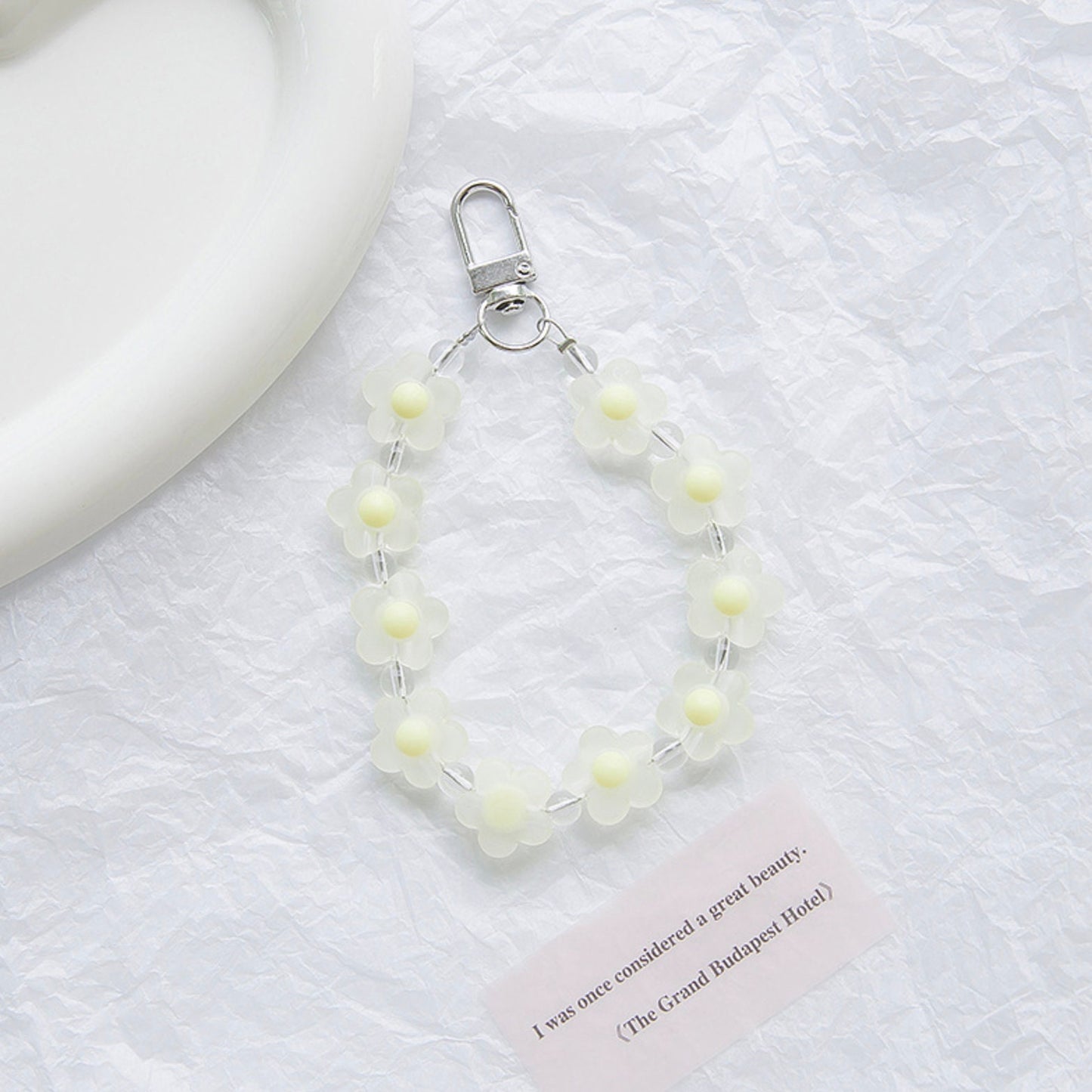 Cute Matte Frosted Flower Crown Themed Keychain, Keyring, Lanyard, Phone Accessories