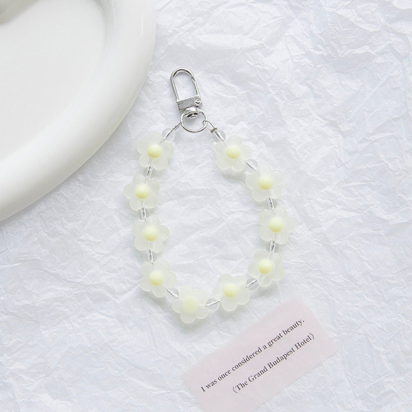Cute Matte Frosted Flower Crown Themed Keychain, Keyring, Lanyard, Phone Accessories