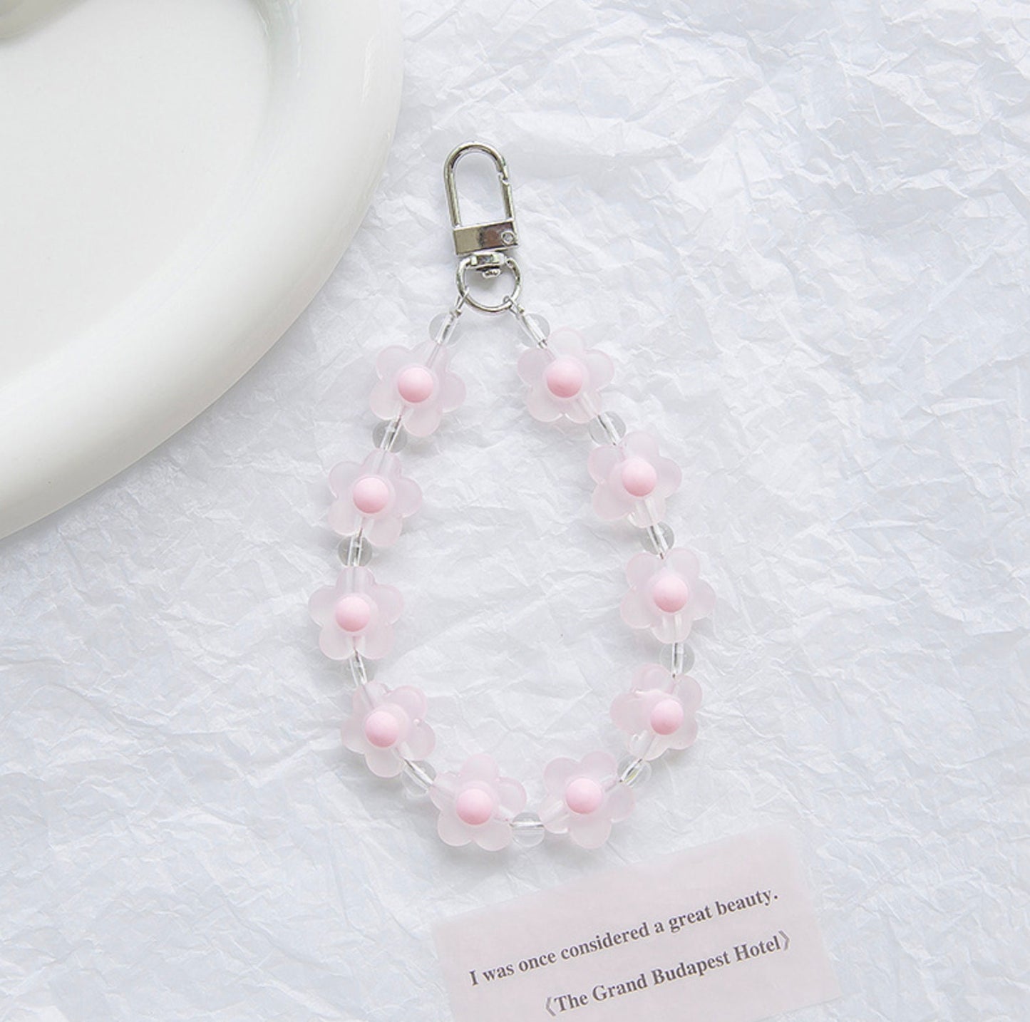 Cute Matte Frosted Flower Crown Themed Keychain, Keyring, Lanyard, Phone Accessories
