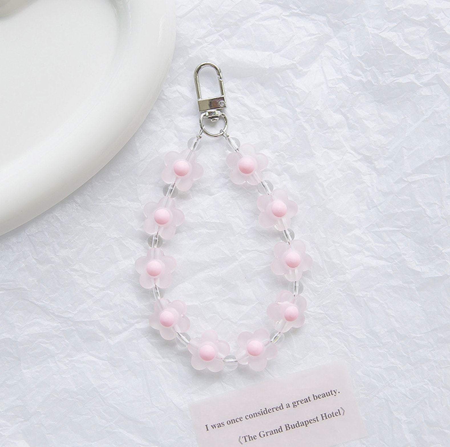 Cute Matte Frosted Flower Crown Themed Keychain, Keyring, Lanyard, Phone Accessories