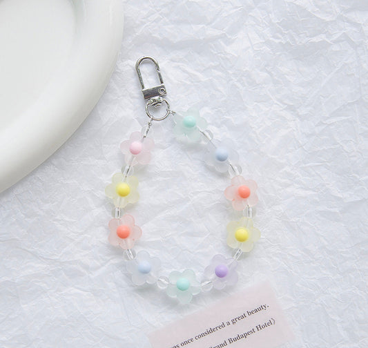 Cute Matte Frosted Flower Crown Themed Keychain, Keyring, Lanyard, Phone Accessories