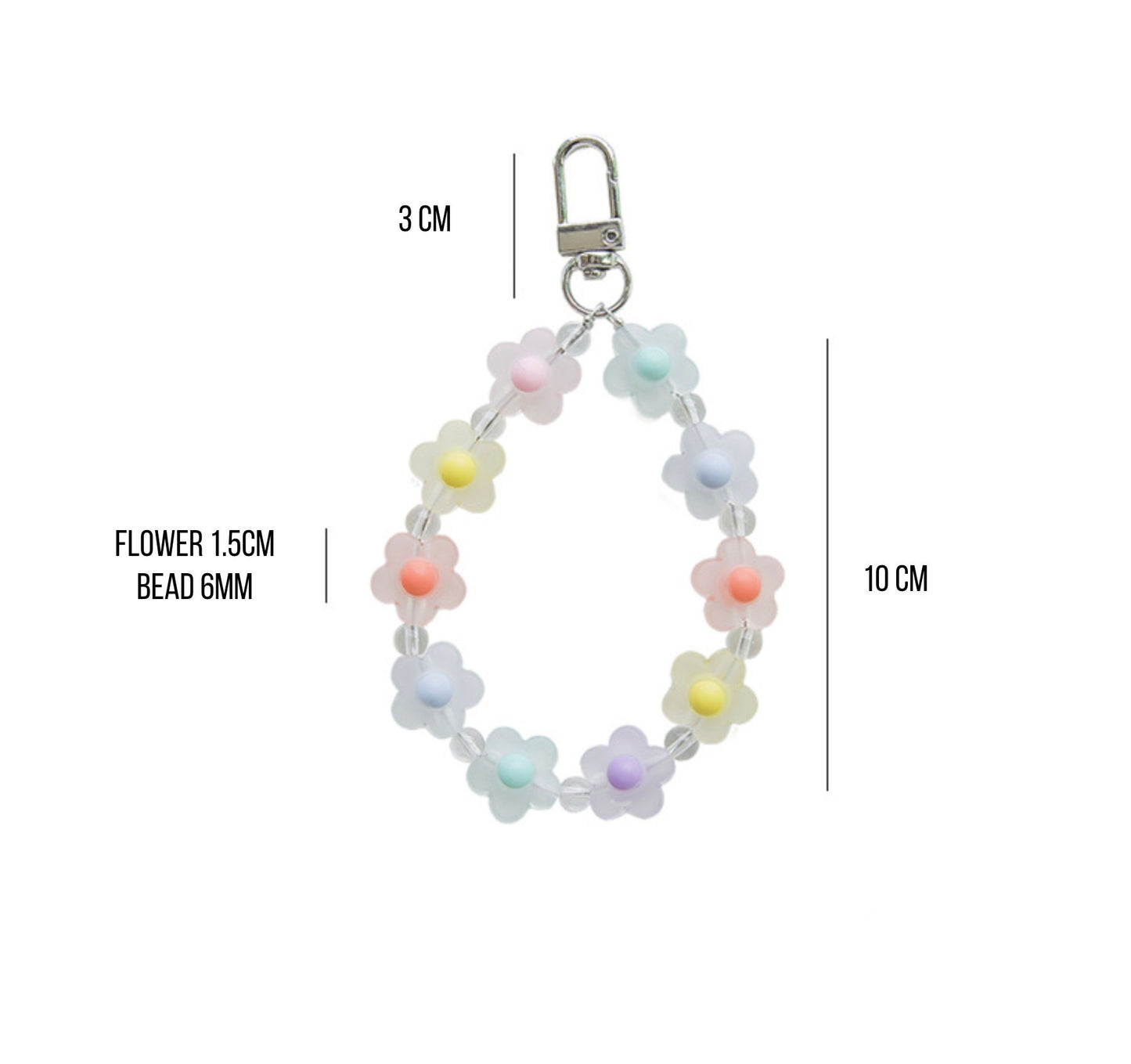 Cute Matte Frosted Flower Crown Themed Keychain, Keyring, Lanyard, Phone Accessories