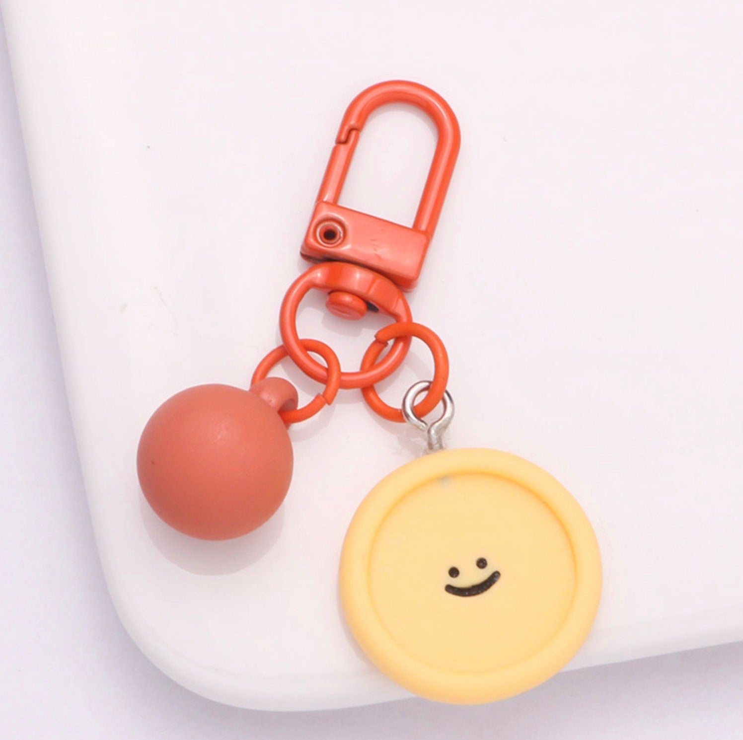 Resin Smiling Shape Themed Keychain, Key ring (Heart, Egg, Square, Cloud, Flower, Circle)