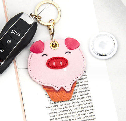 Cute Animal Themed AirTag, Key Fob Case (Bear, Pig, Cat)