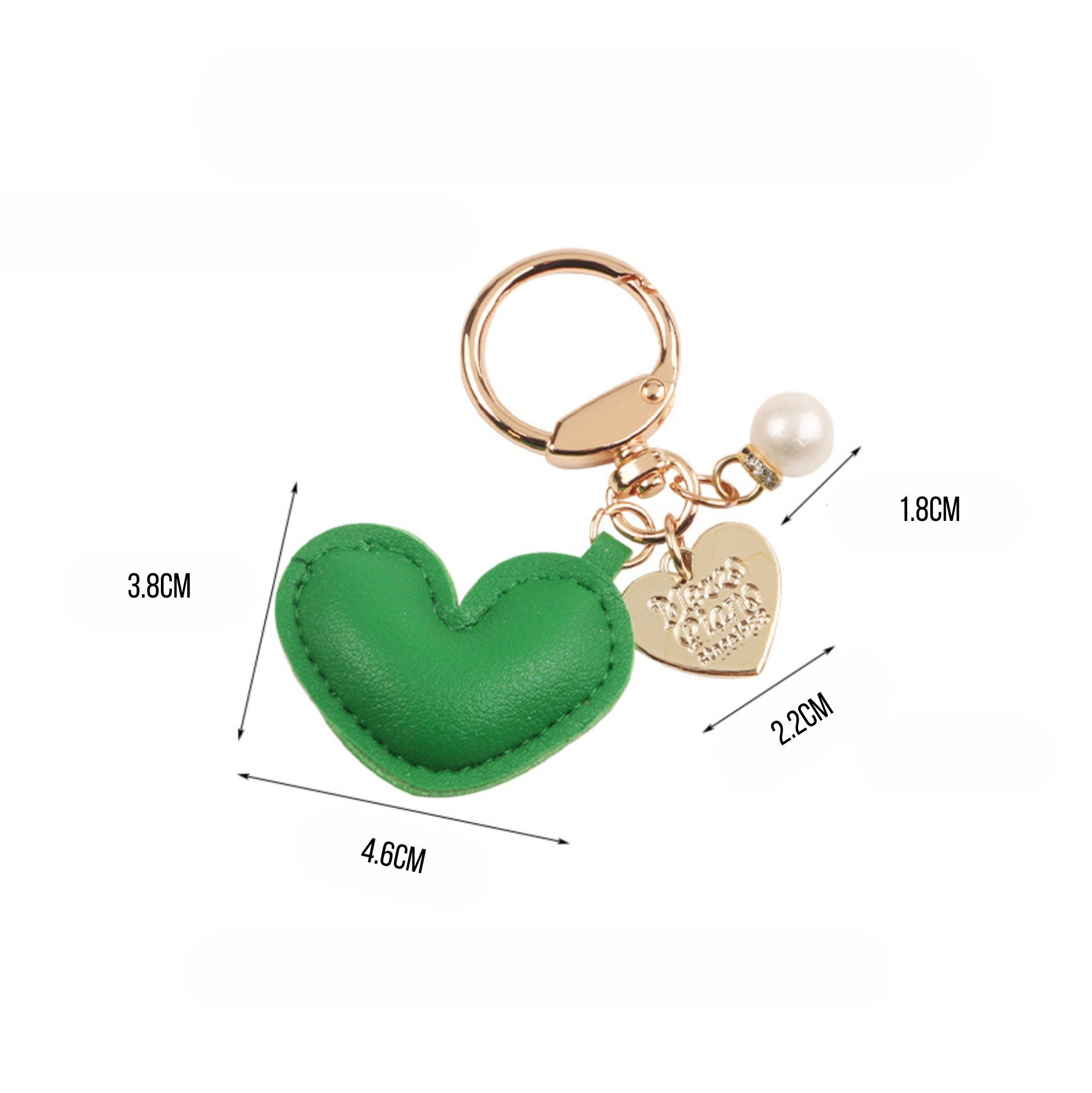 Puffy Leather Heart Themed Keychain, Keyring, Lanyard, Phone Accessories