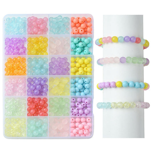 8MM Pastel Jelly Acrylic Round Bead Kits (600 Beads)