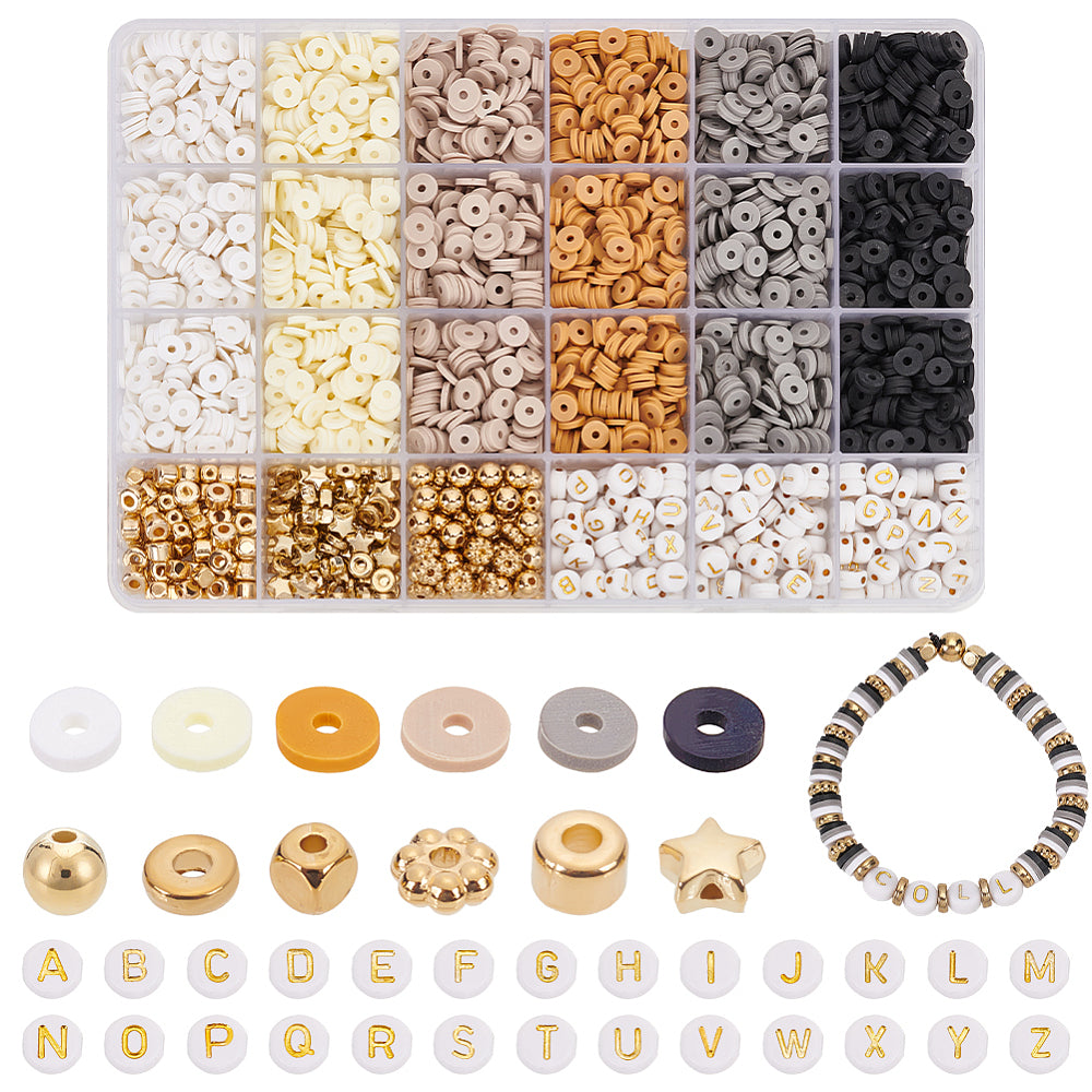 6MM Neutrals Polymer Clay Heishi Bead Kits