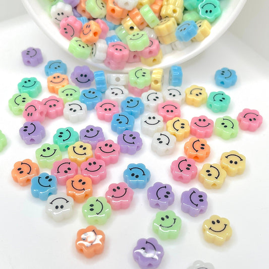 10MM Mixed Color Cloud Smiley Face Beads