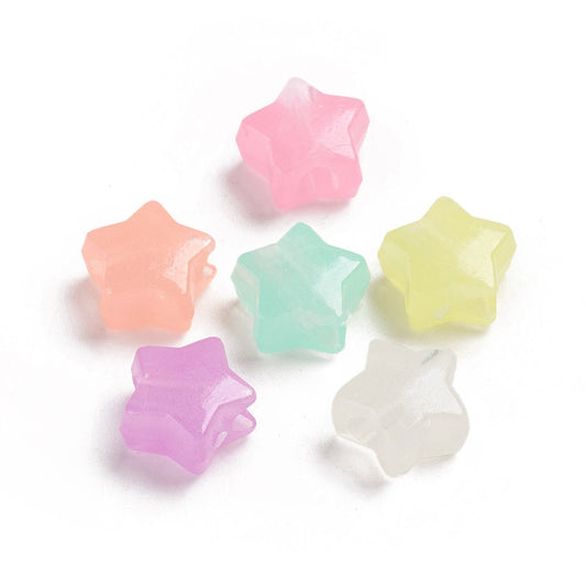 Chunky 12.5MM Star Glow-in-the-Dark Acrylic Spacer Bead