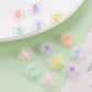 12MM Frosted Matte Acrylic Flower Transparent Outer Colored Inside Beads