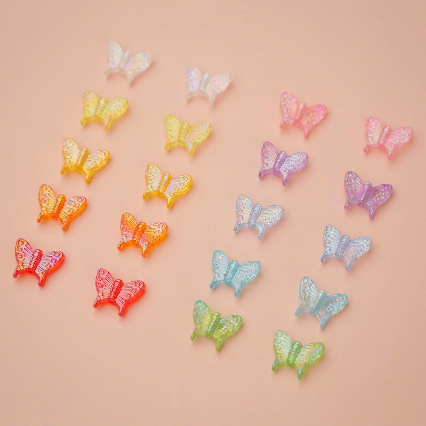 Chunky 15MM Iridescent Butterfly Beads