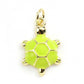 19MM Gold Plated Turtle Charm with Colored Enamel Shell