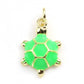 19MM Gold Plated Turtle Charm with Colored Enamel Shell