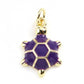 19MM Gold Plated Turtle Charm with Colored Enamel Shell