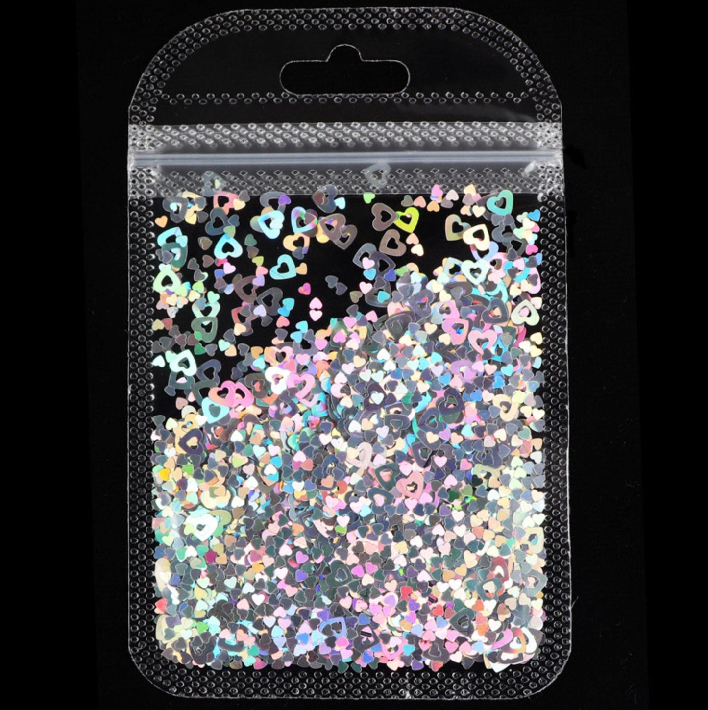 1MM/6MM Mixed Sizes Cut-Out Heart, Valentine's Day Glitter Confetti (3G Bag)