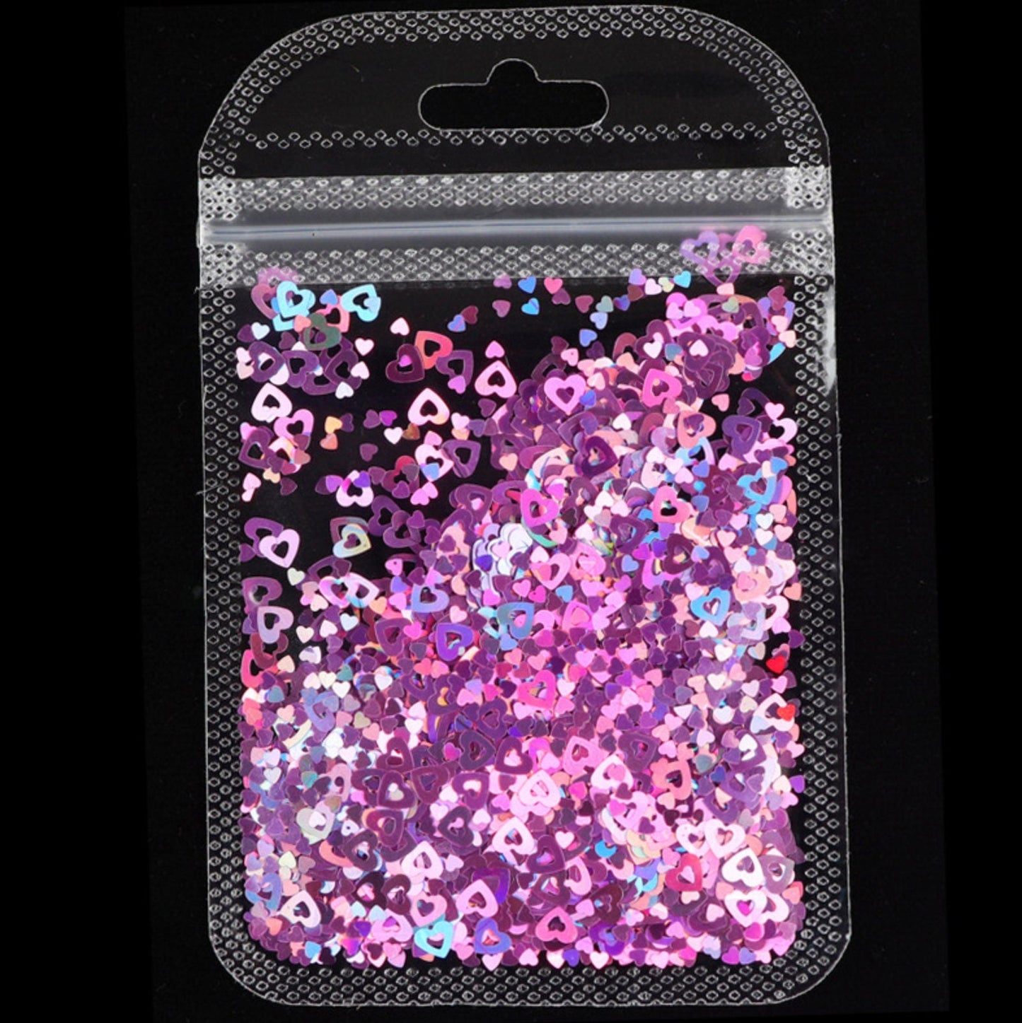 1MM/6MM Mixed Sizes Cut-Out Heart, Valentine's Day Glitter Confetti (3G Bag)