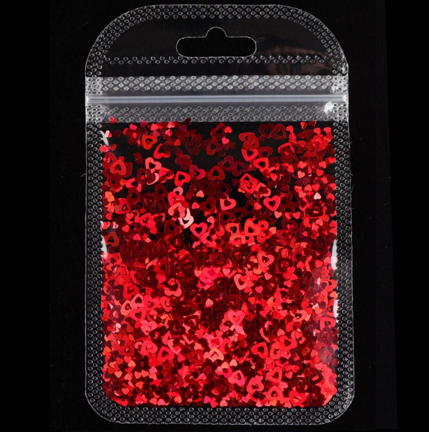 1MM/6MM Mixed Sizes Cut-Out Heart, Valentine's Day Glitter Confetti (3G Bag)