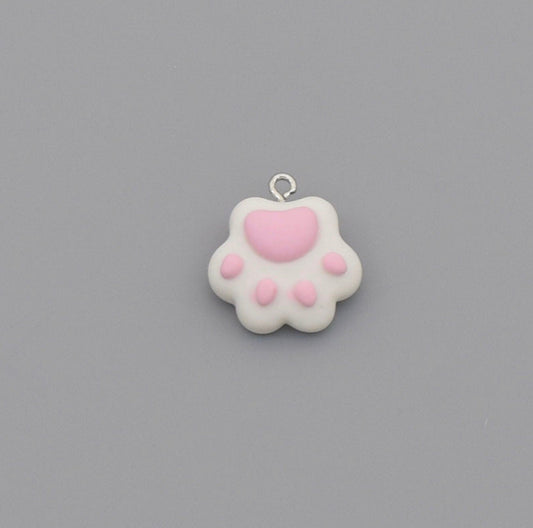 20MM White Cat Paw Charm