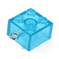 21MM Transparent Clear Blue Square Building Block Charm Pendant