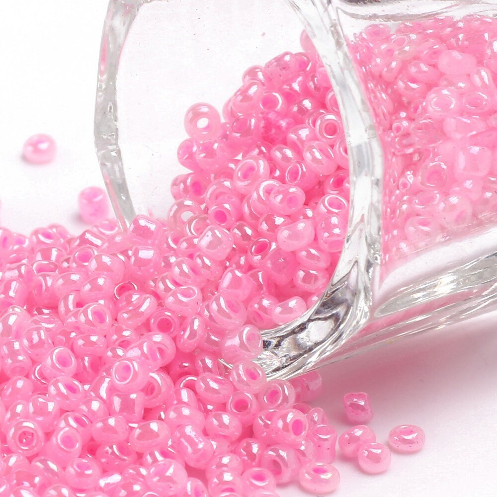 2MM Bright Pink Glass Seed Beads (A011-145-2MM)