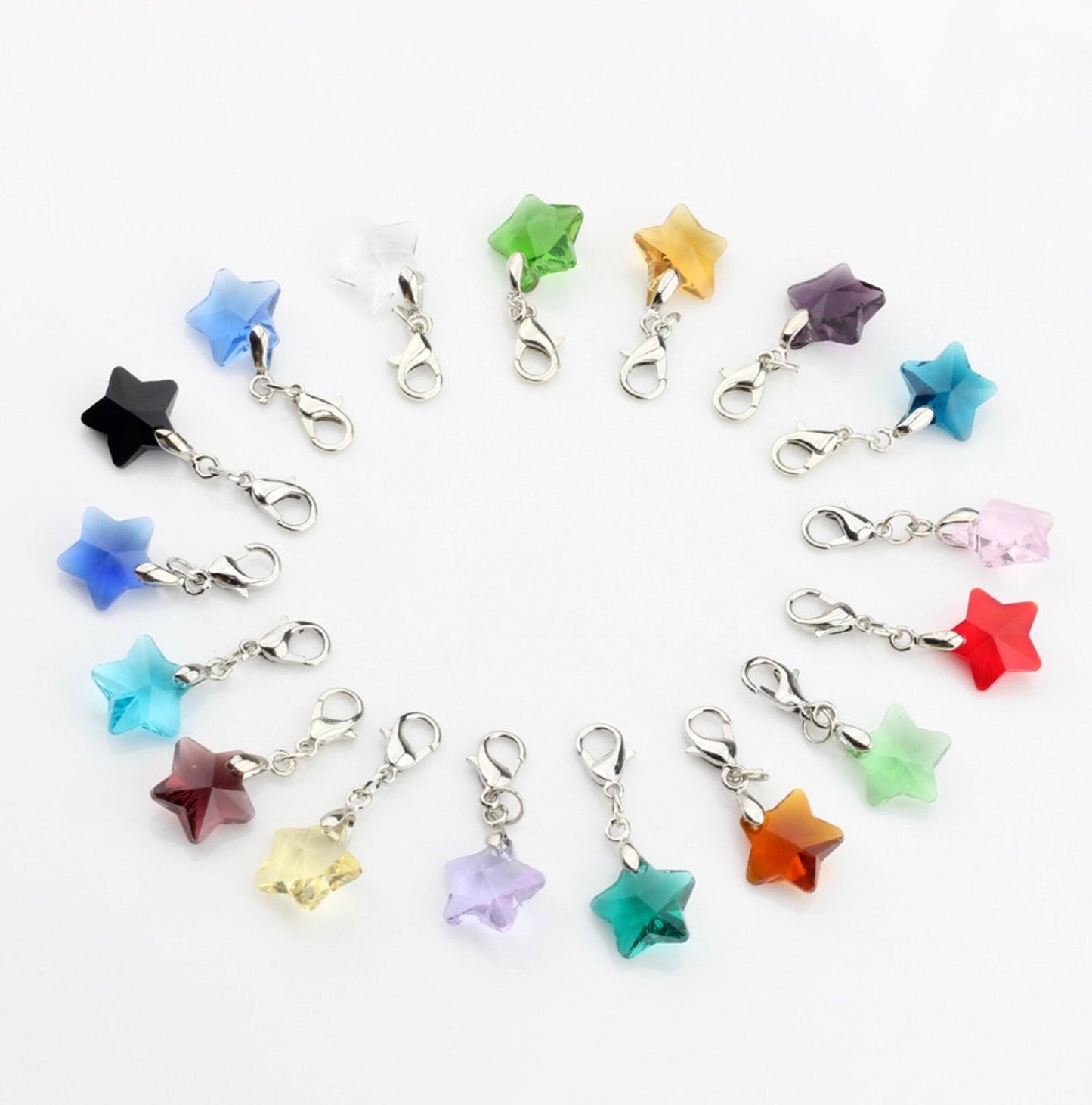 32MM x 13MM Crystal Star with Lobster Clasp Charm