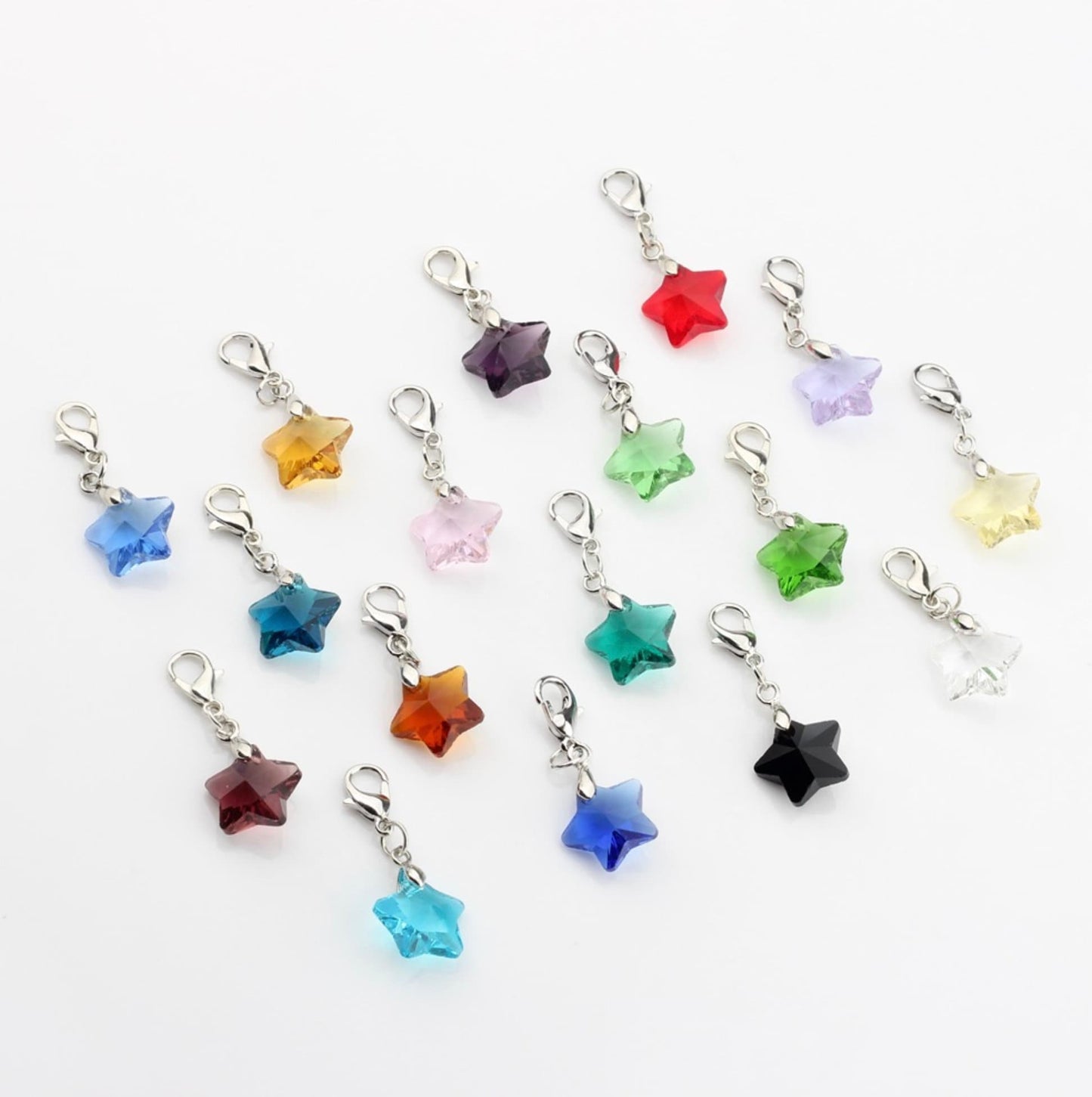 32MM x 13MM Crystal Star with Lobster Clasp Charm