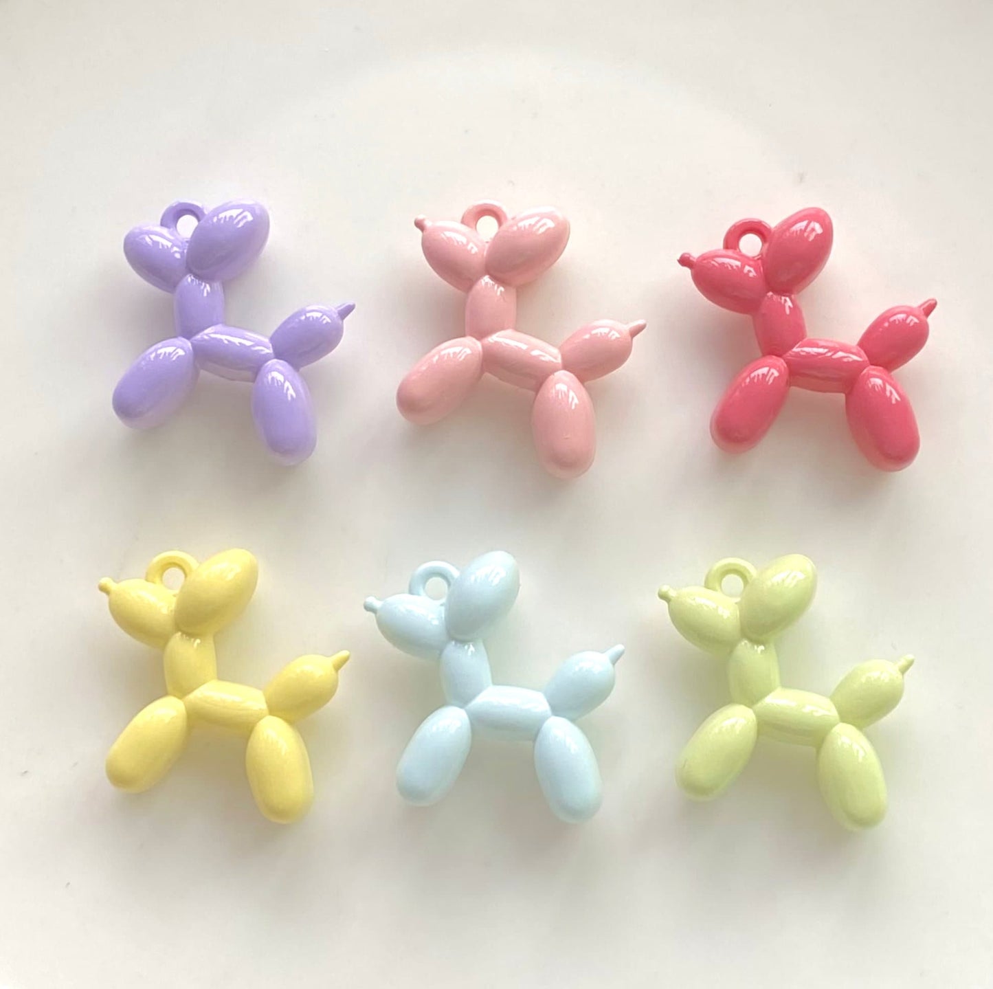 3CM Cute Pastel Puffy Balloon Dog Resin Charm