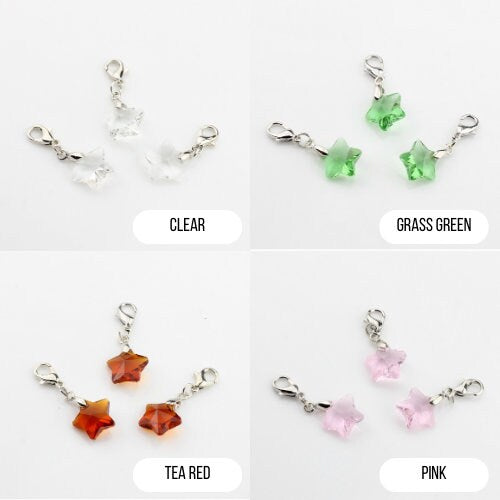 32MM x 13MM Crystal Star with Lobster Clasp Charm