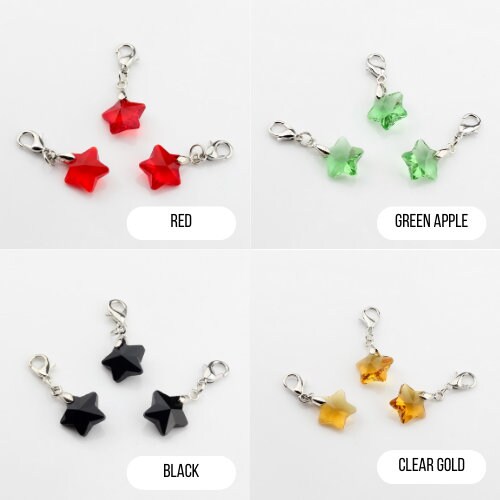 32MM x 13MM Crystal Star with Lobster Clasp Charm