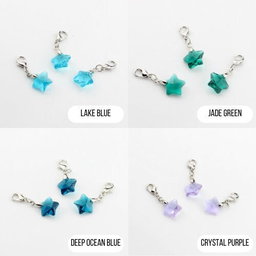 32MM x 13MM Crystal Star with Lobster Clasp Charm